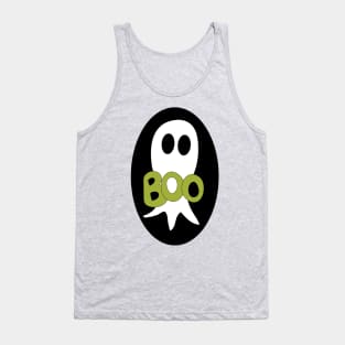 Cute Halloween ghost cartoon with BOO text Tank Top